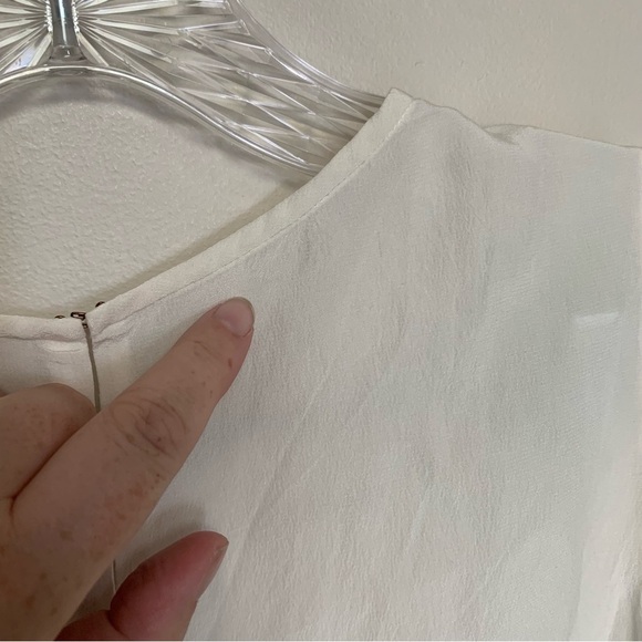 Kate Spade White Pleated Ruffle Silk Sleeveless Blouse 4 - Picture 10 of 10